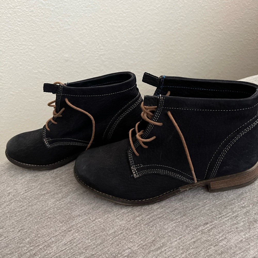 Josef Seibel navy lace up booties